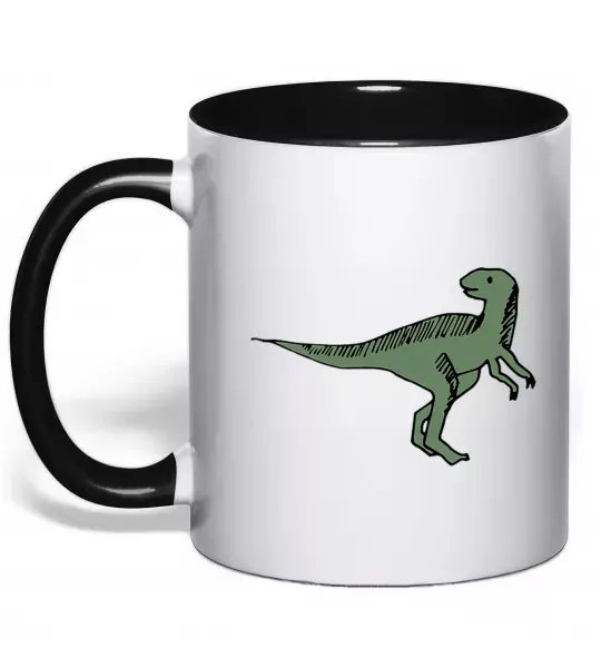 Чашка с цветной ручкой Dino illustration Черный фото