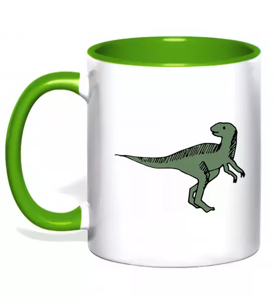 Чашка с цветной ручкой Dino illustration Зеленый фото