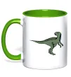Чашка с цветной ручкой Dino illustration Зеленый фото