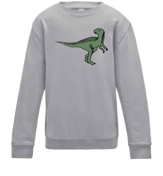 Детский Свитшот Dino illustration Серый меланж фото
