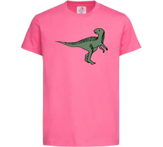 Детская футболка Dino illustration Ярко-розовый фото