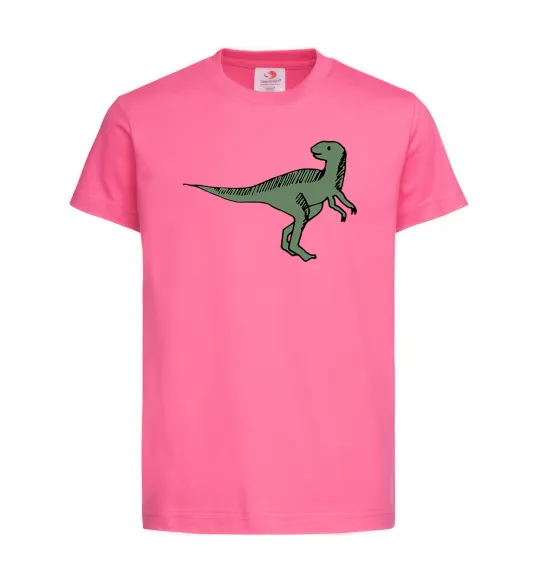 Детская футболка Dino illustration Ярко-розовый фото