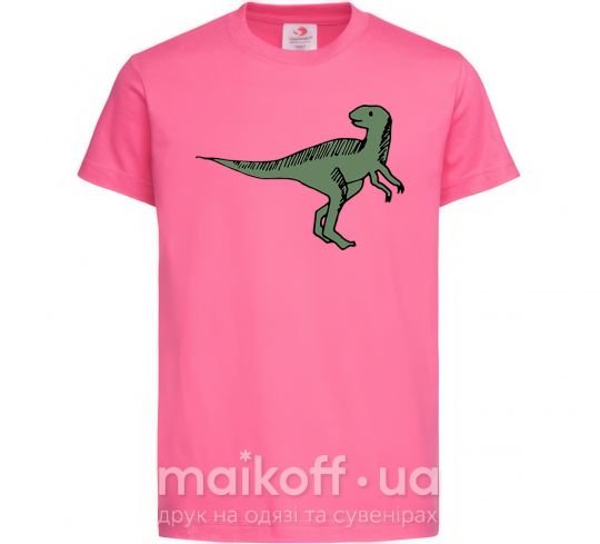 Детская футболка Dino illustration Ярко-розовый фото