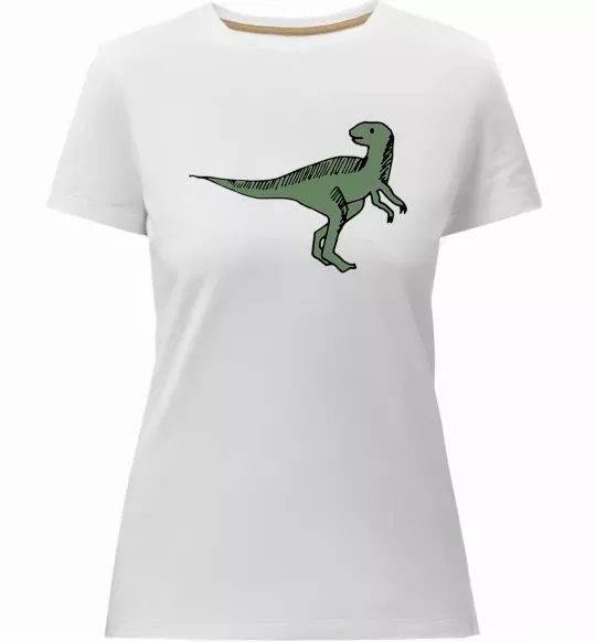 Женская премиум футболка Dino illustration Белый фото