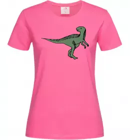 Женская футболка Dino illustration Ярко-розовый фото