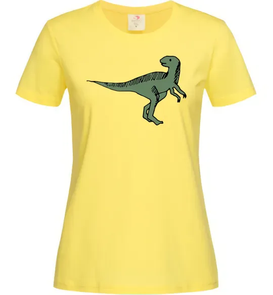 Женская футболка Dino illustration Лимонный фото