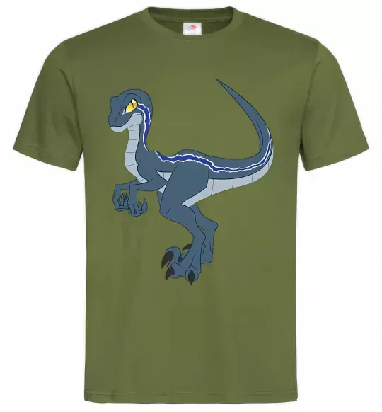 Чоловіча футболка Підступний динозавр Оливковий фото
