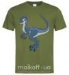 Мужская футболка Коварный динозавр Оливковый фото