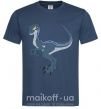 Чоловіча футболка Коварный динозавр Темно-синій фото