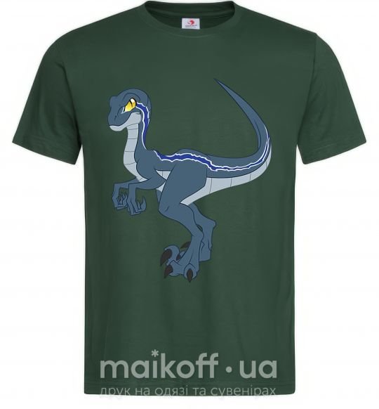Чоловіча футболка Коварный динозавр Темно-зелений фото