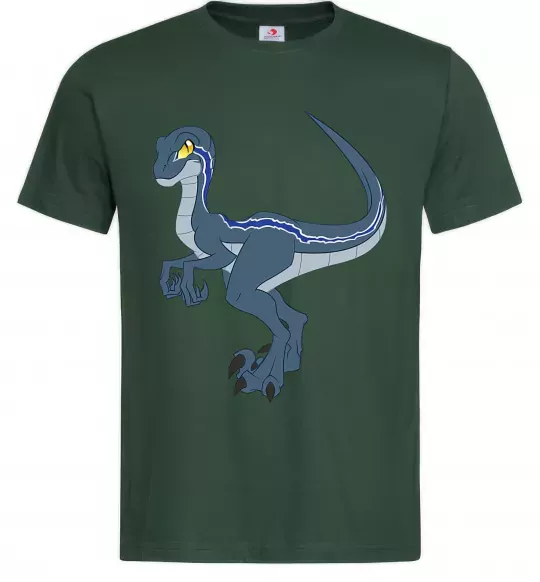 Чоловіча футболка Підступний динозавр Темно-зелений фото