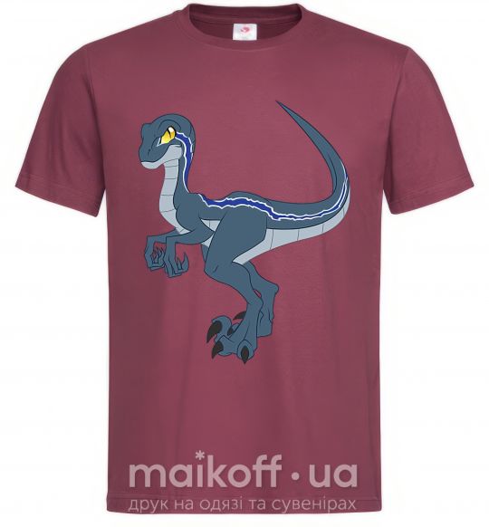 Мужская футболка Коварный динозавр Бордовый фото