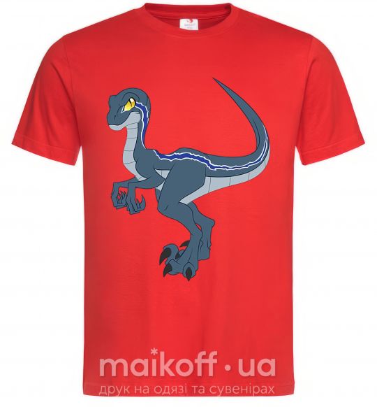 Мужская футболка Коварный динозавр Красный фото