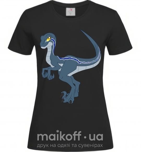Женская футболка Коварный динозавр Черный фото