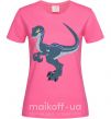 Женская футболка Коварный динозавр Ярко-розовый фото
