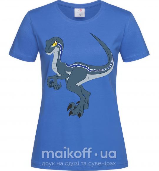 Жіноча футболка Коварный динозавр Яскраво-синій фото