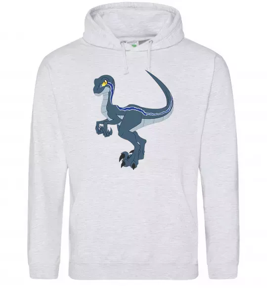 Чоловіча толстовка (худі) Підступний динозавр Сірий меланж фото