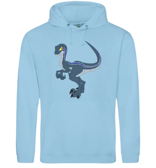 Чоловіча толстовка (худі) Підступний динозавр Блакитний фото
