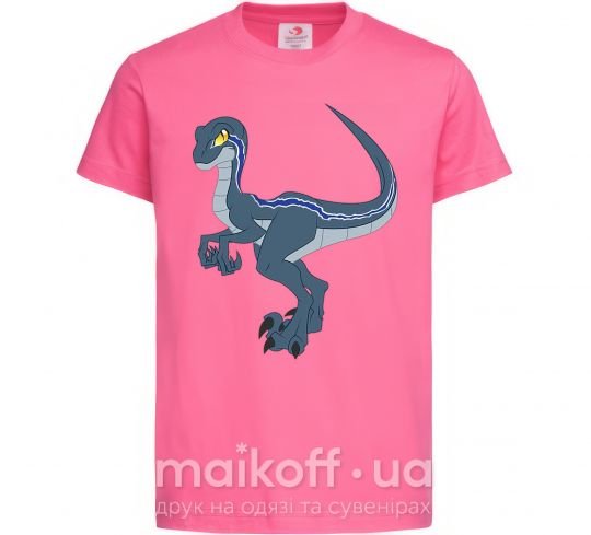 Дитяча футболка Коварный динозавр Яскраво-рожевий фото