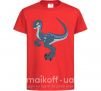 Детская футболка Коварный динозавр Красный фото