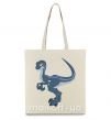 Еко-сумка Коварный динозавр Бежевий фото