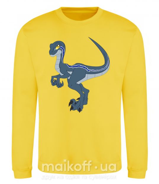 Свитшот Коварный динозавр Солнечно желтый фото