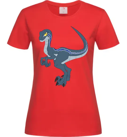 Женская футболка Підступний динозавр Красный фото