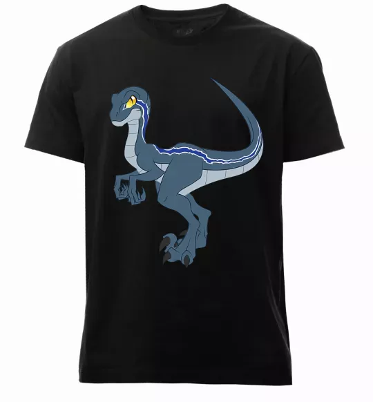Мужская премиум футболка Підступний динозавр Черный фото
