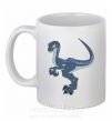 Чашка керамическая Коварный динозавр Белый фото