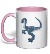 Чашка с цветной ручкой Підступний динозавр Нежно розовый фото
