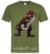 Мужская футболка Красный динозавр Оливковый фото