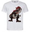 Мужская футболка Красный динозавр Белый фото