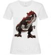 Женская футболка Красный динозавр Белый фото