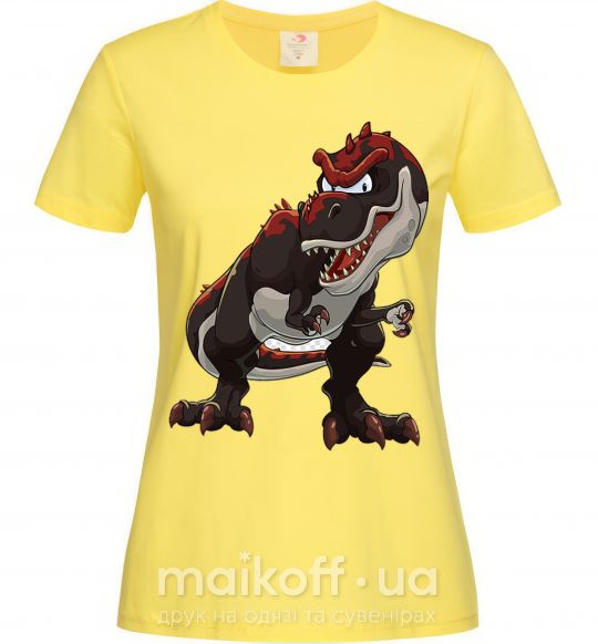 Жіноча футболка Красный динозавр Лимонний фото