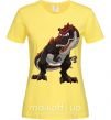 Женская футболка Красный динозавр Лимонный фото