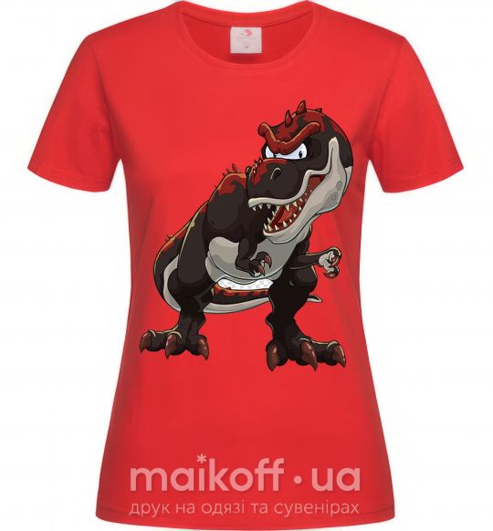 Женская футболка Красный динозавр Красный фото