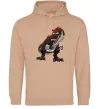 Мужская толстовка (худи) Червоний динозавр Песочный фото