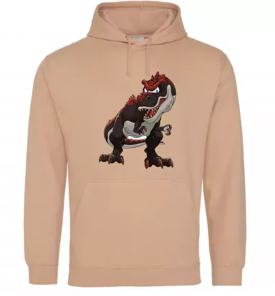 Женская толстовка (худи) Червоний динозавр Песочный фото