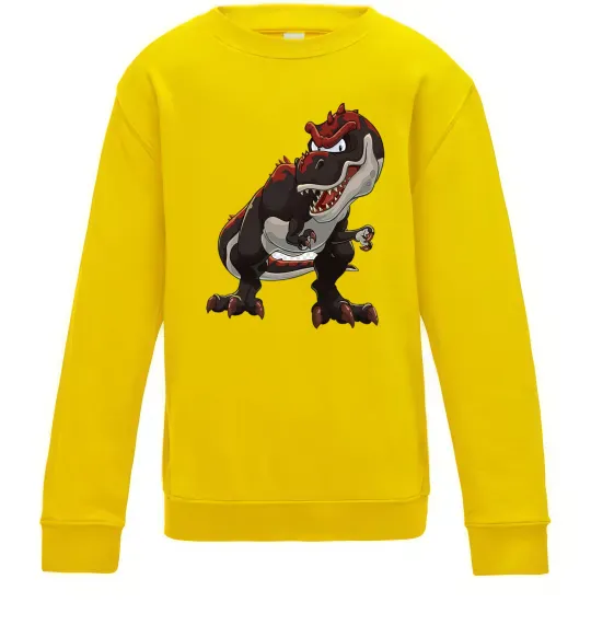 Дитячий світшот Червоний динозавр Сонячно жовтий фото