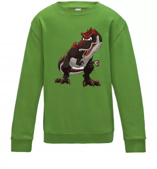 Дитячий світшот Червоний динозавр Лаймовий фото