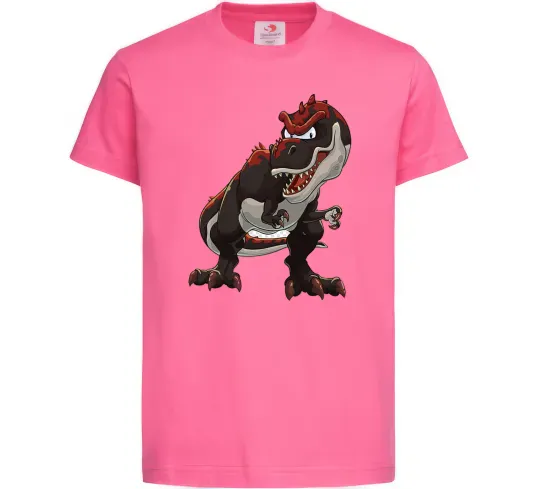Детская футболка Червоний динозавр Ярко-розовый фото
