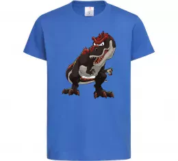 Детская футболка Червоний динозавр Ярко-синий фото