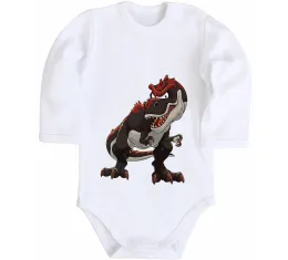 Дитячий бодік Dino round Білий фото