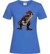 Жіноча футболка Червоний динозавр Яскраво-синій фото