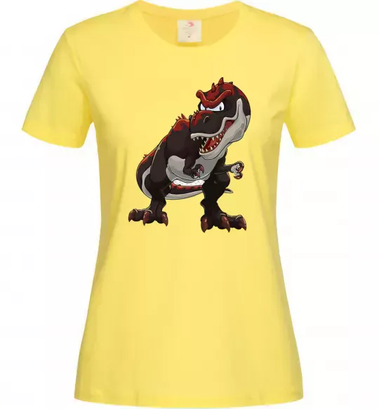 Жіноча футболка Червоний динозавр Лимонний фото