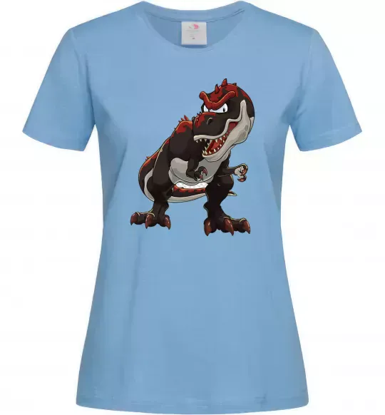 Жіноча футболка Червоний динозавр Блакитний фото