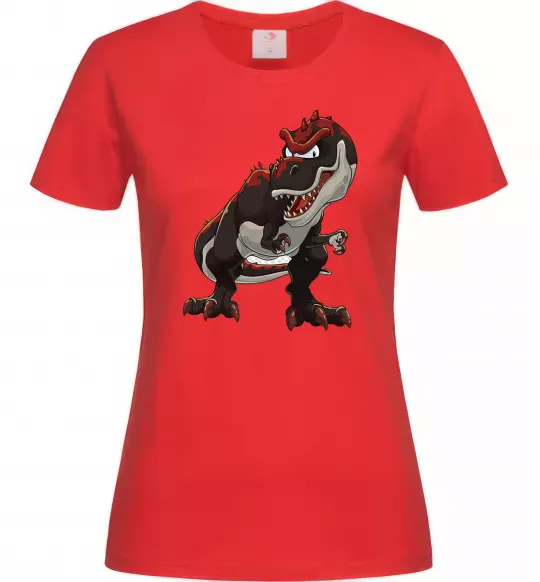 Жіноча футболка Червоний динозавр Червоний фото