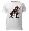 Мужская премиум футболка Червоний динозавр Белый фото