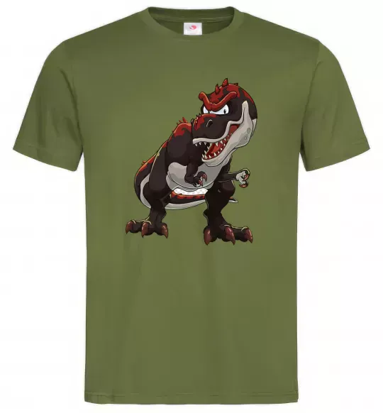Чоловіча футболка Червоний динозавр Оливковий фото