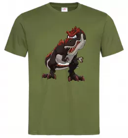 Мужская футболка Червоний динозавр Оливковый фото